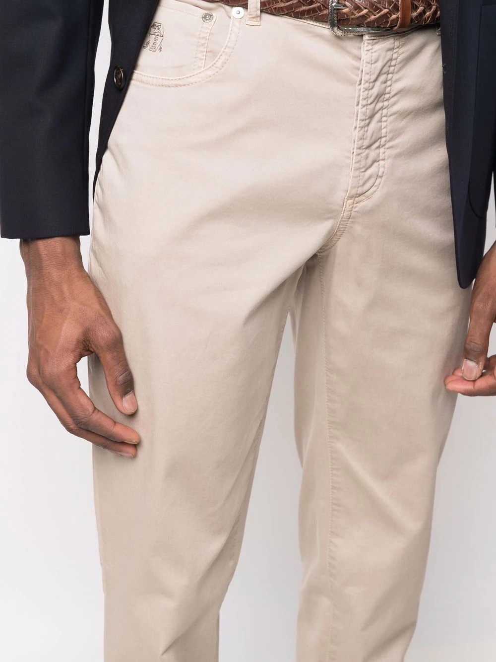 five-pocket cotton straight-leg trousers - 5