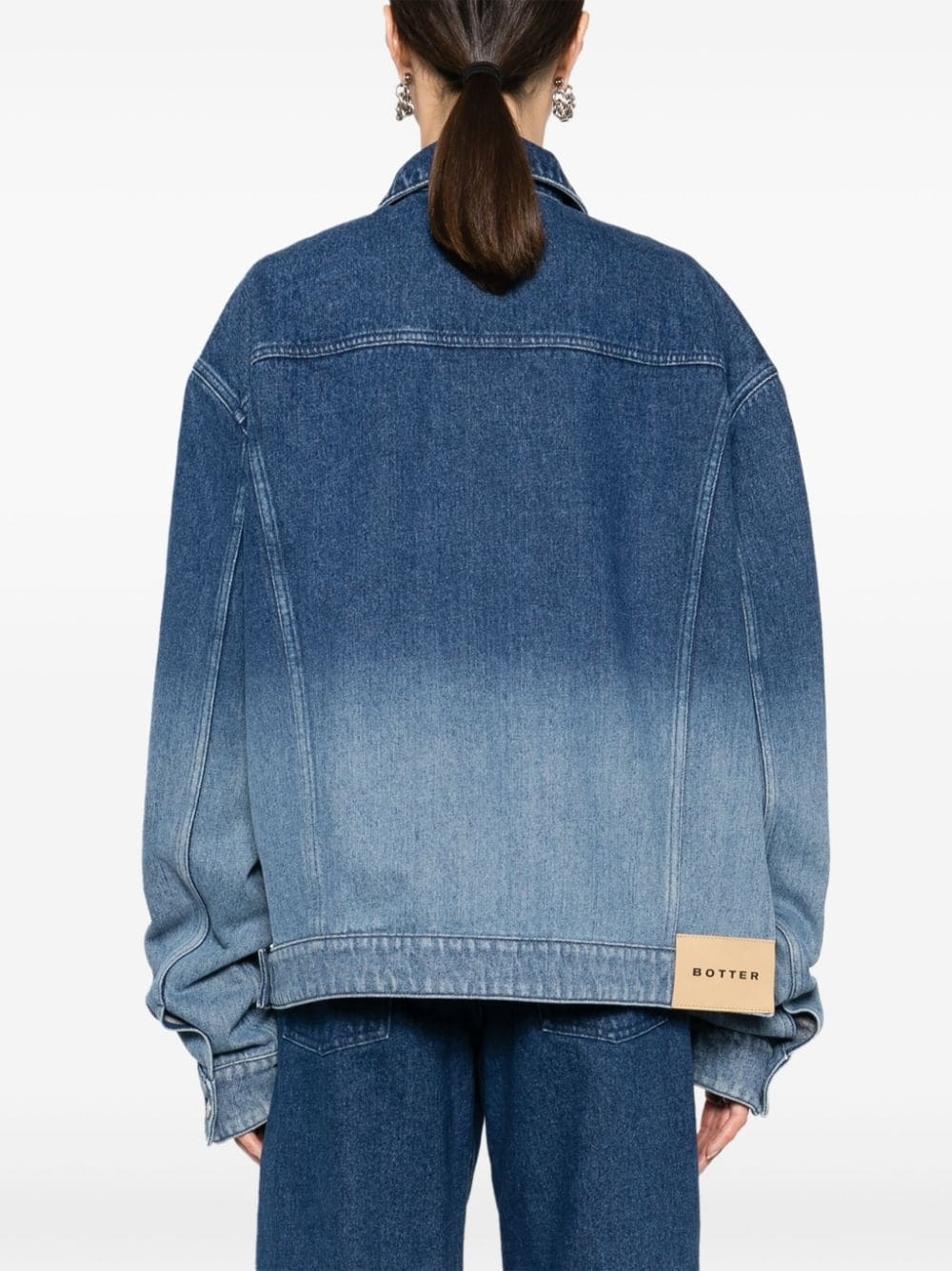 asymmetric deconstructed denim jacket - 4