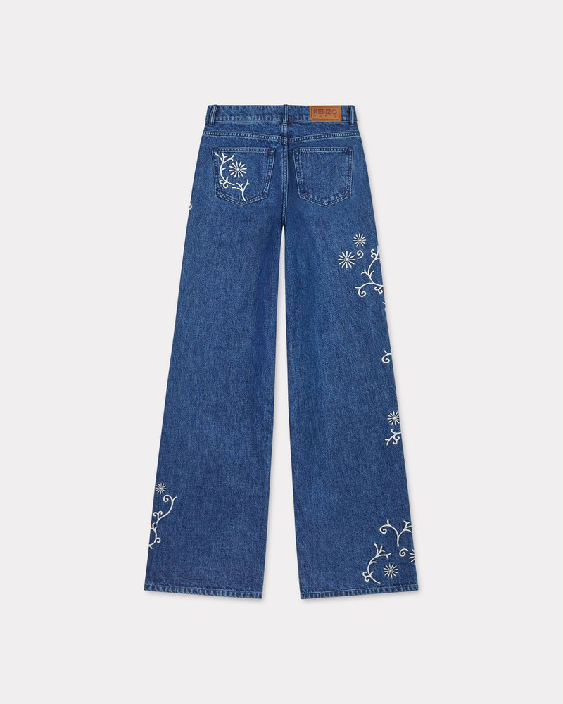 KENZO 'KENZO Marguerite' AYAME wide legs embroidered jeans in japanese denim outlook