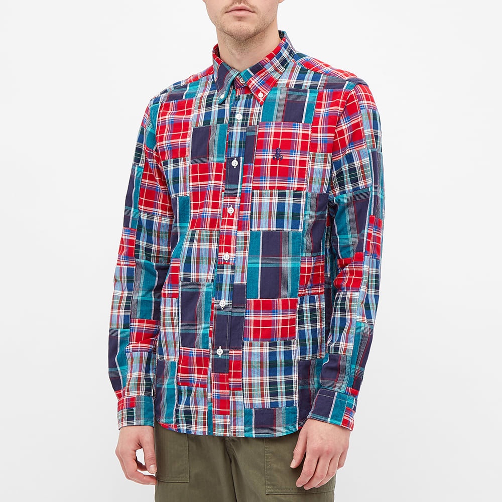 SOPHNET. Patch Work Madras Check Shirt - 4