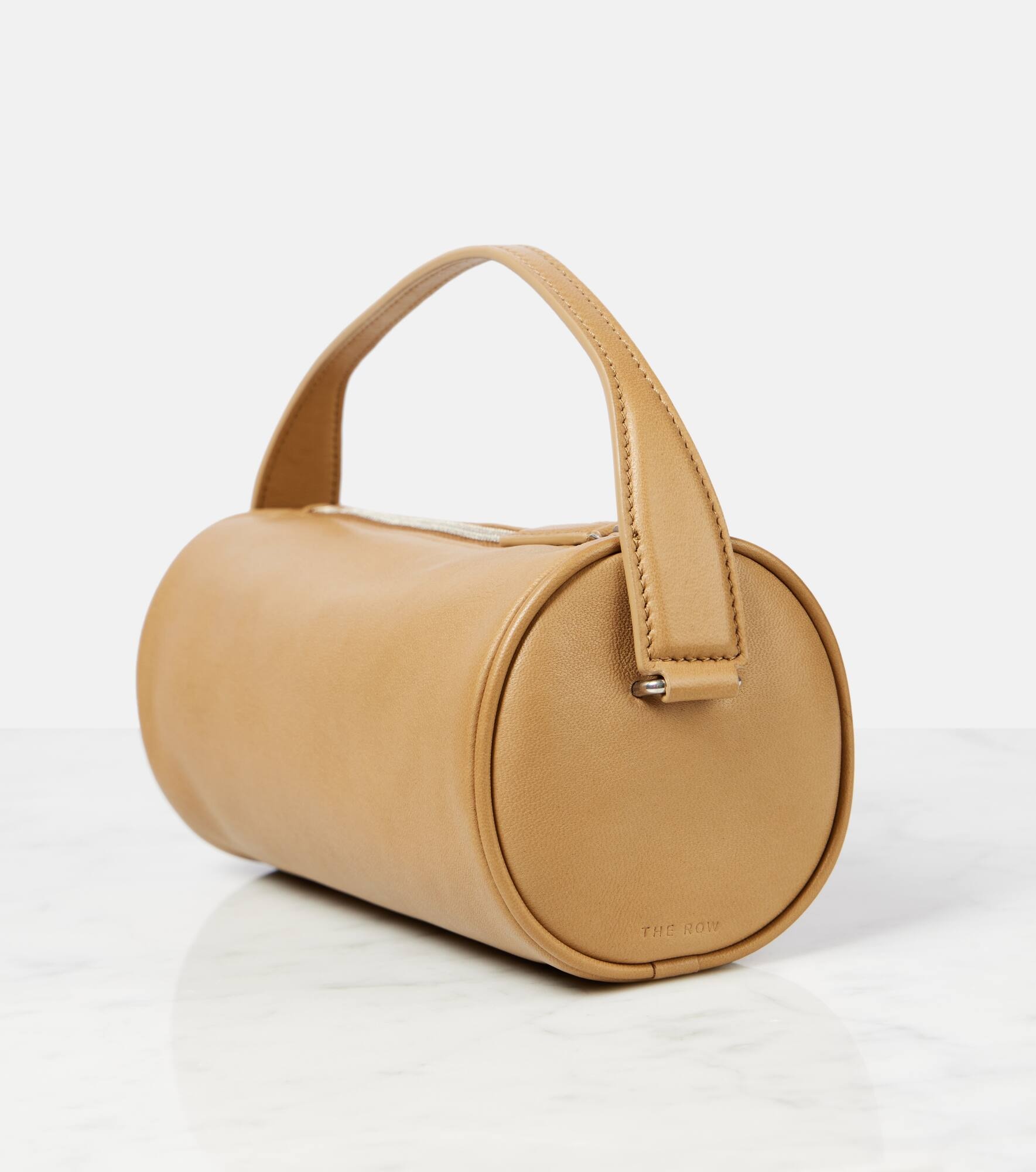 Round '90s leather tote bag - 6