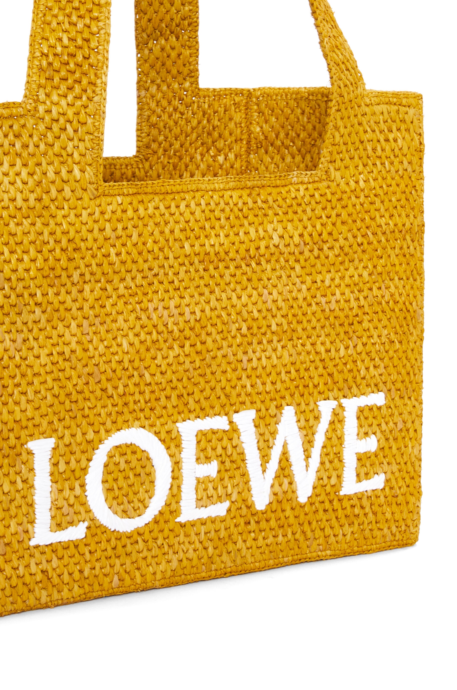 Medium LOEWE Font Tote in raffia - 7