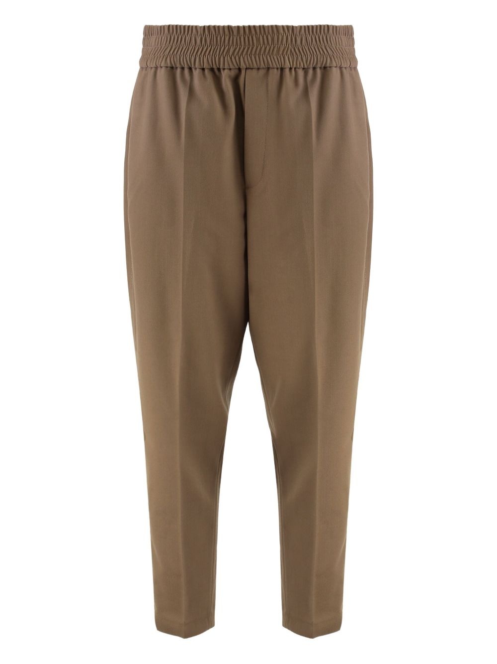 elastic-waist wool trousers - 1