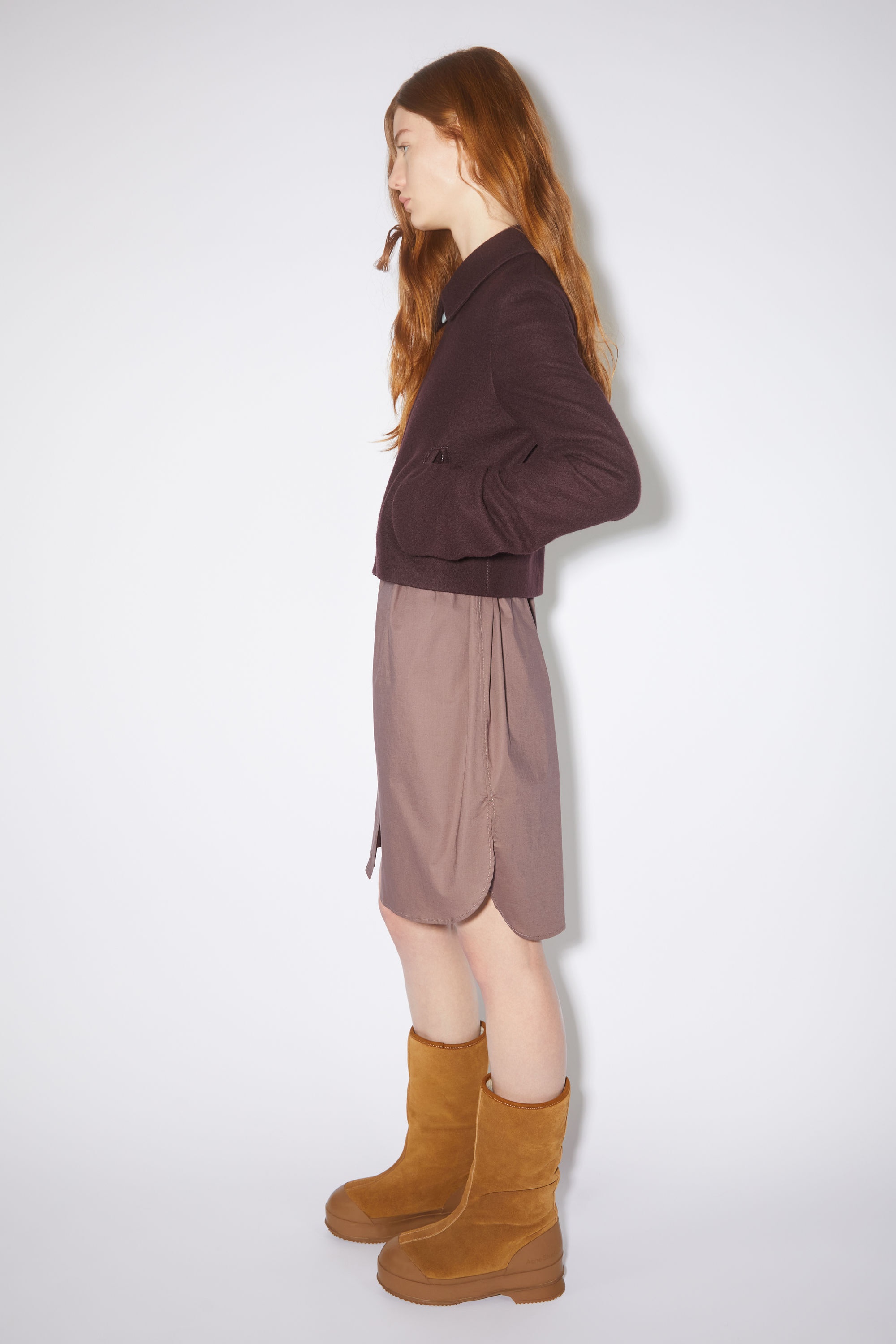 Wool jacket - Dark burgundy - 4