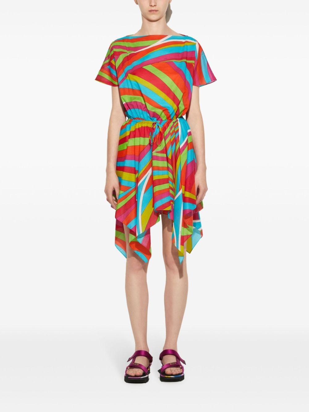 Iride-print cotton minidress - 2