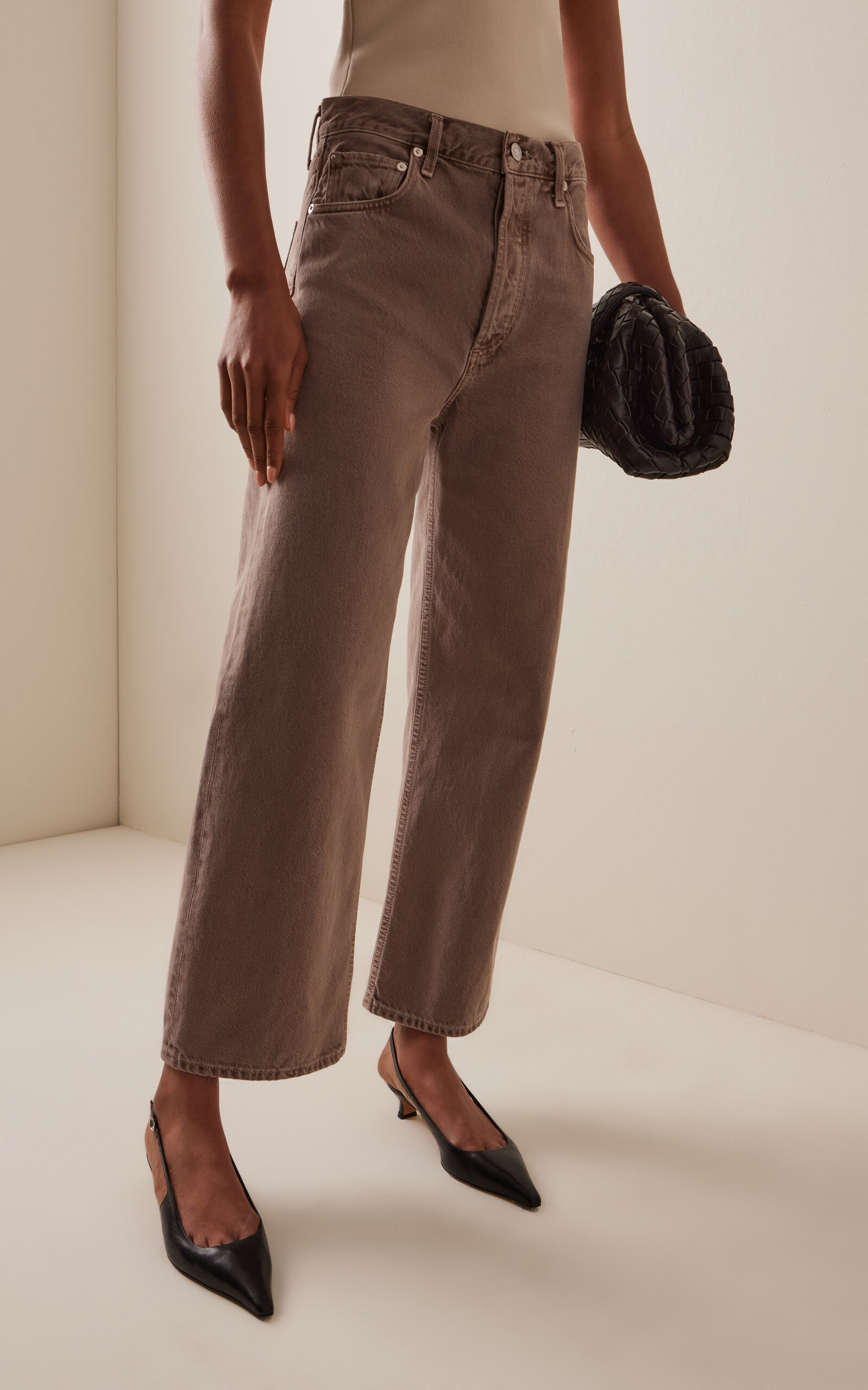 Ren Rigid High-Rise Wide-Leg Jeans brown - 3