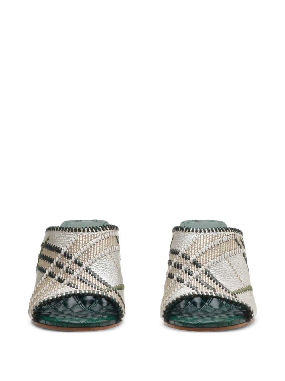 90mm checked leather mules - 2