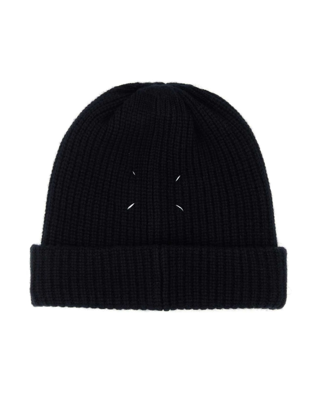 Midnight Blue Cashmere Beanie Hat - 2