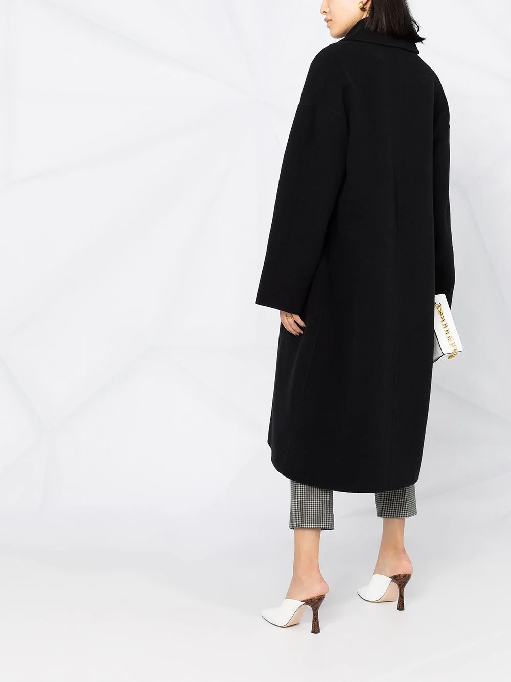 oversize belt-fastening coat - 4