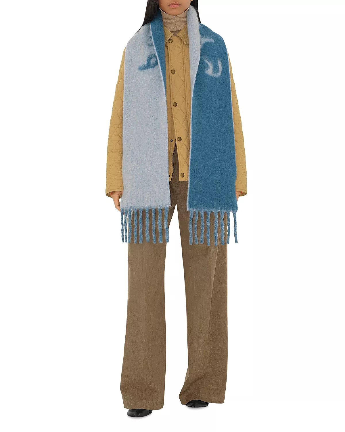 Reversible Logo Wool Blend Scarf - 7