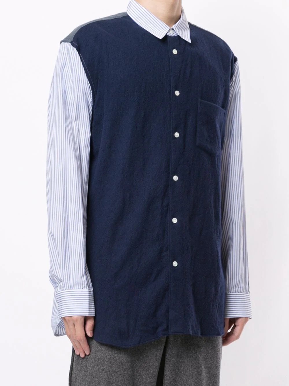 panelled cotton shirt - 3