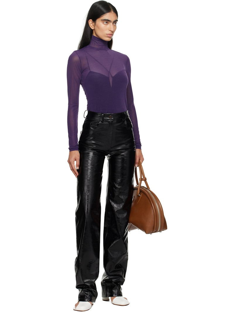16ARLINGTON Black Vante Leather Pants outlook