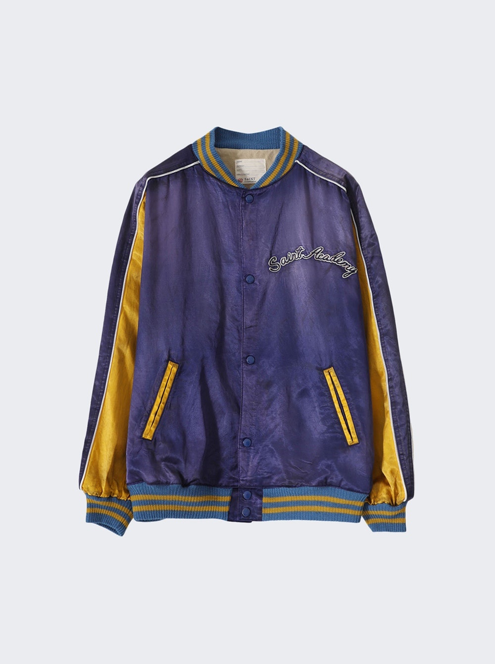 SAINT M×××××× X Shermer Academy Bomber Jacket Navy and Yellow 