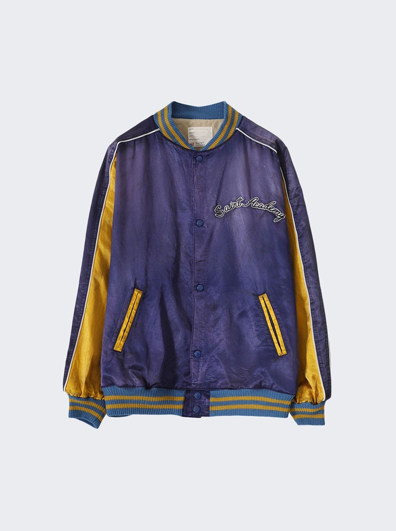 X Shermer Academy Bomber Jacket Navy and Yellow - 1