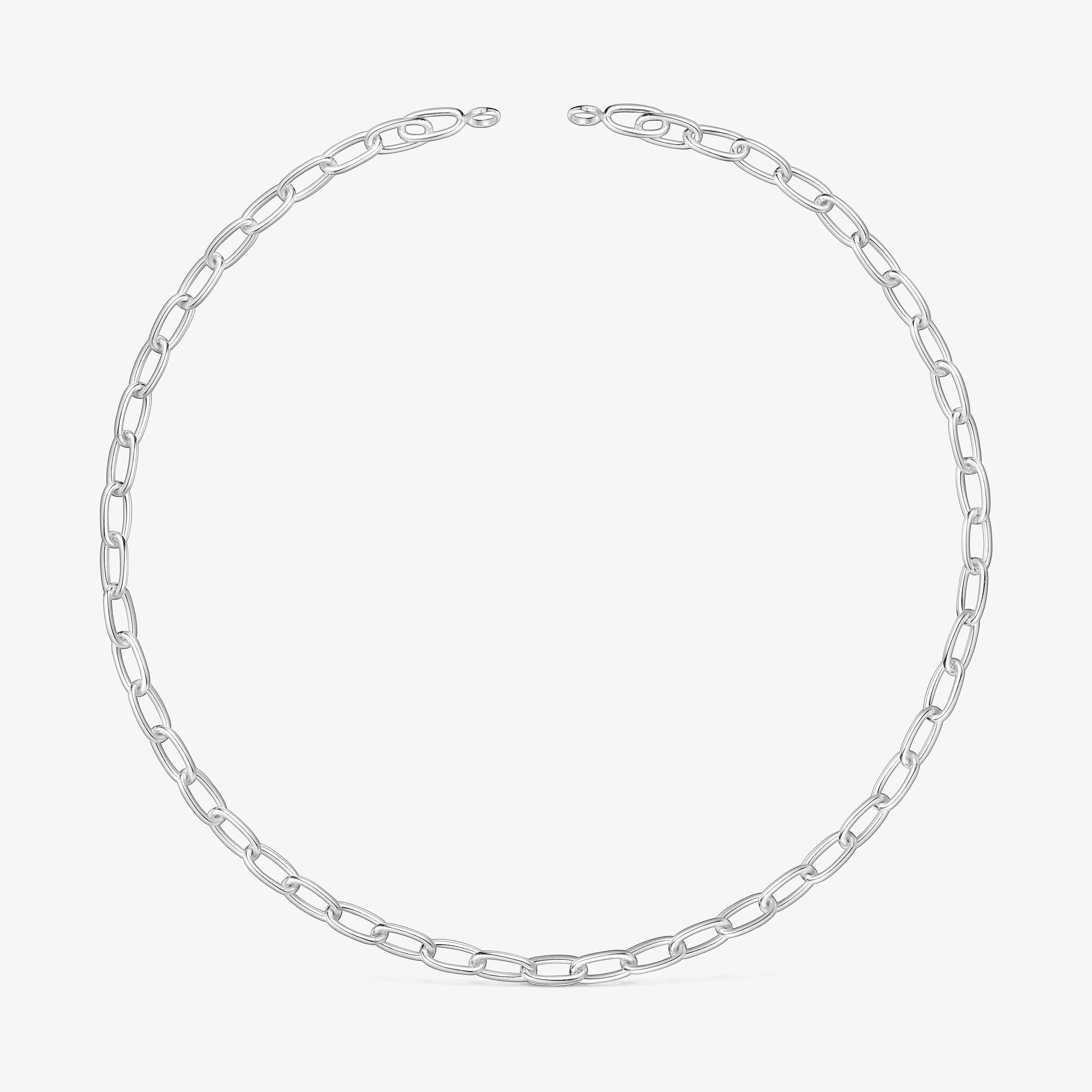 Hold Oval silver XL short Necklace - 1
