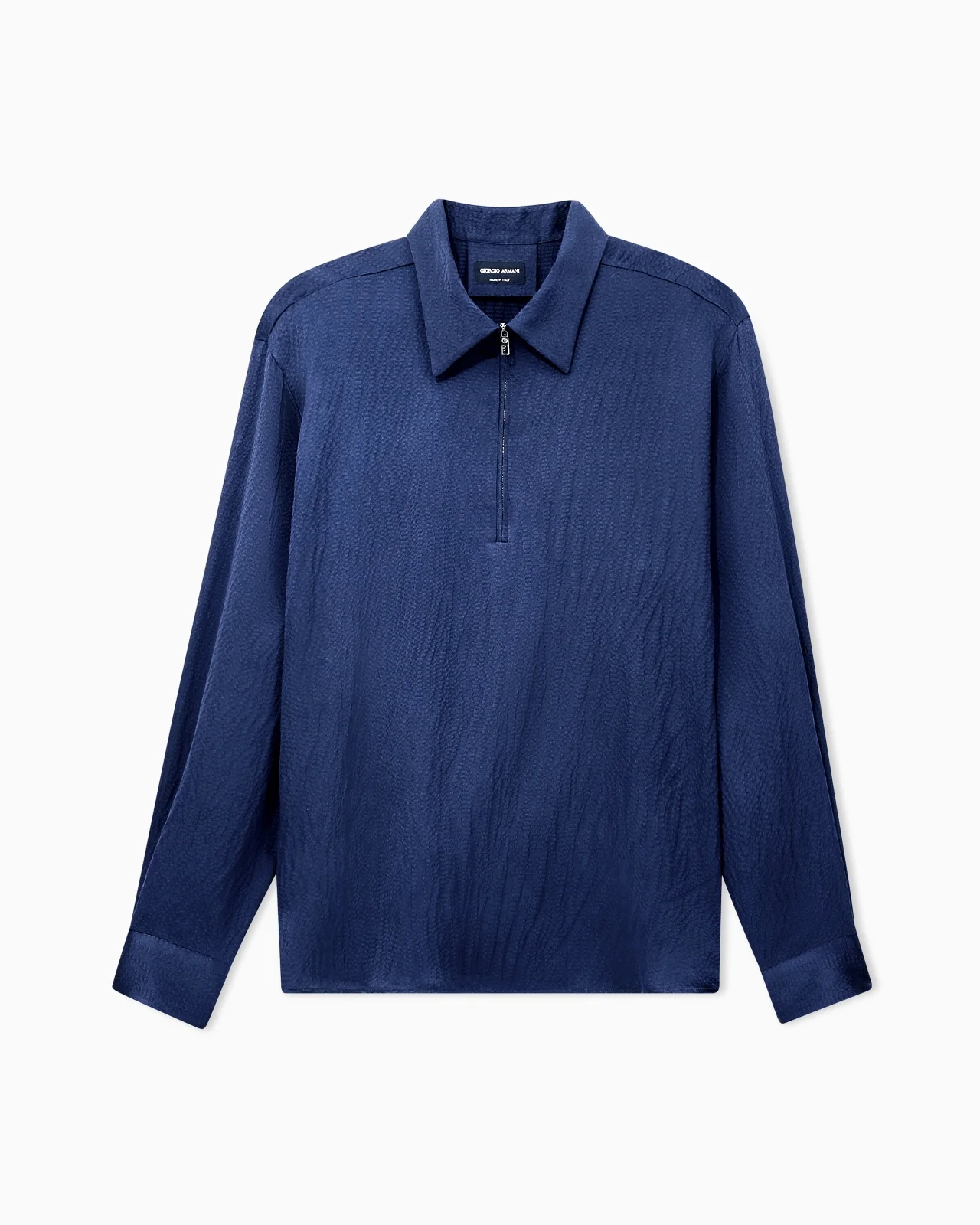 SHIRT REGULAR FIT IN HAMMERED SILK SATIN - 1