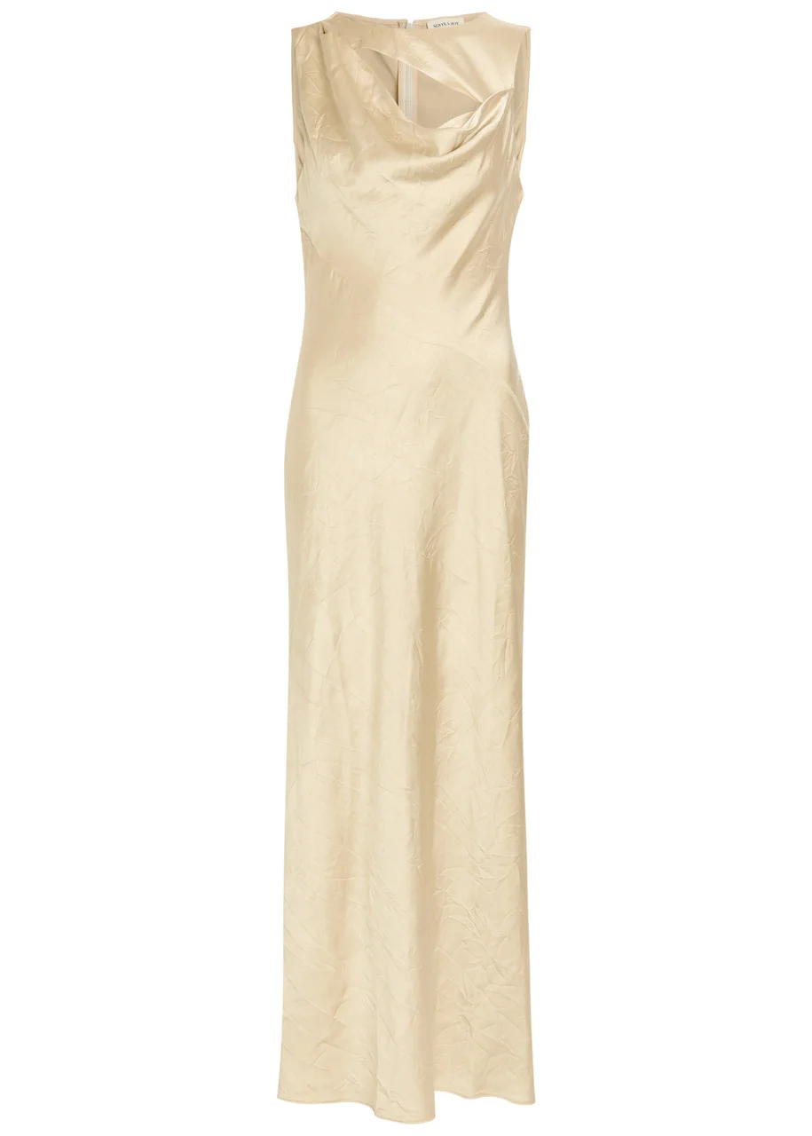 Shona Joy Andie Crinkled Satin Maxi Dress - 1