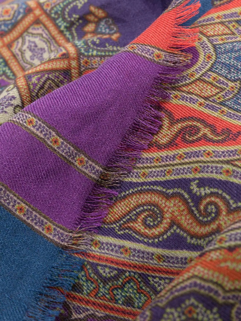 paisley frayed scarf - 3