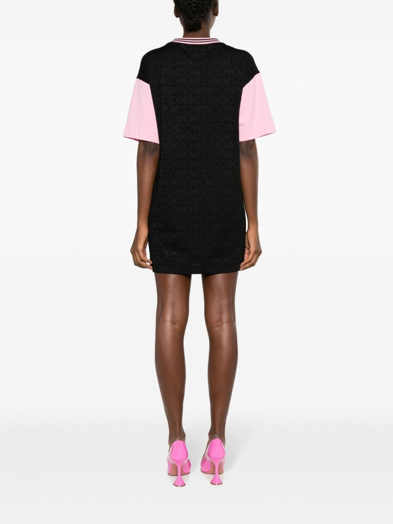 logo-jacquard panelled minidress 4
