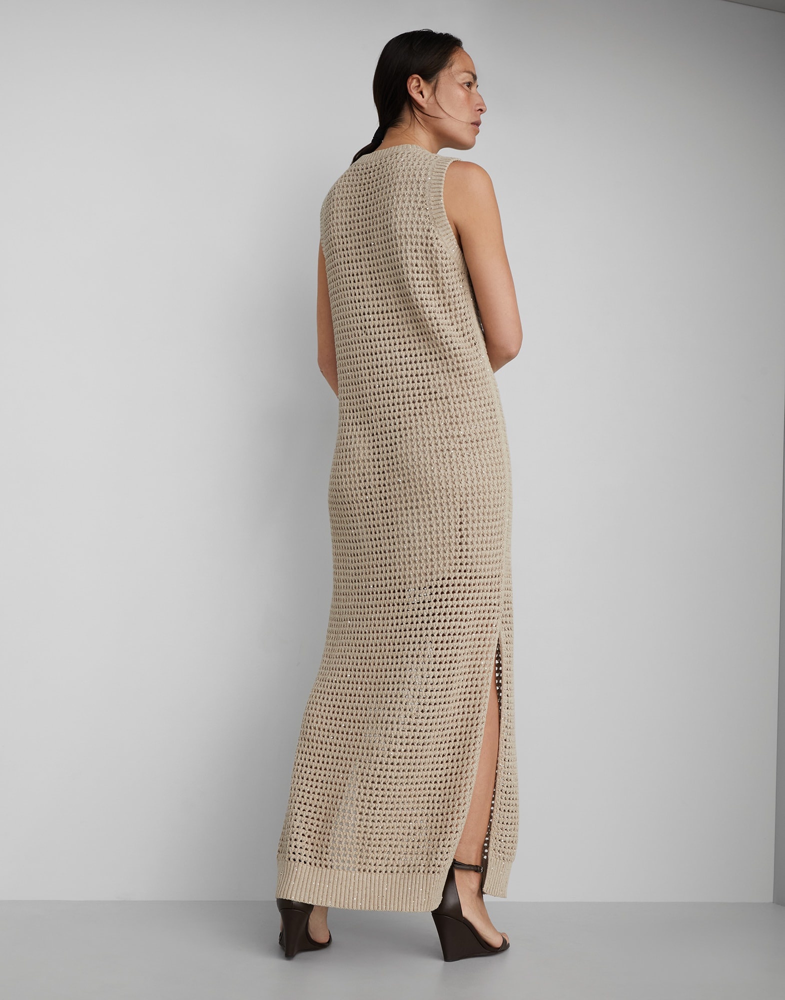 Cotton dazzling net knit dress - 2