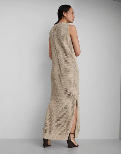 Brunello Cucinelli Cotton dazzling net knit dress outlook