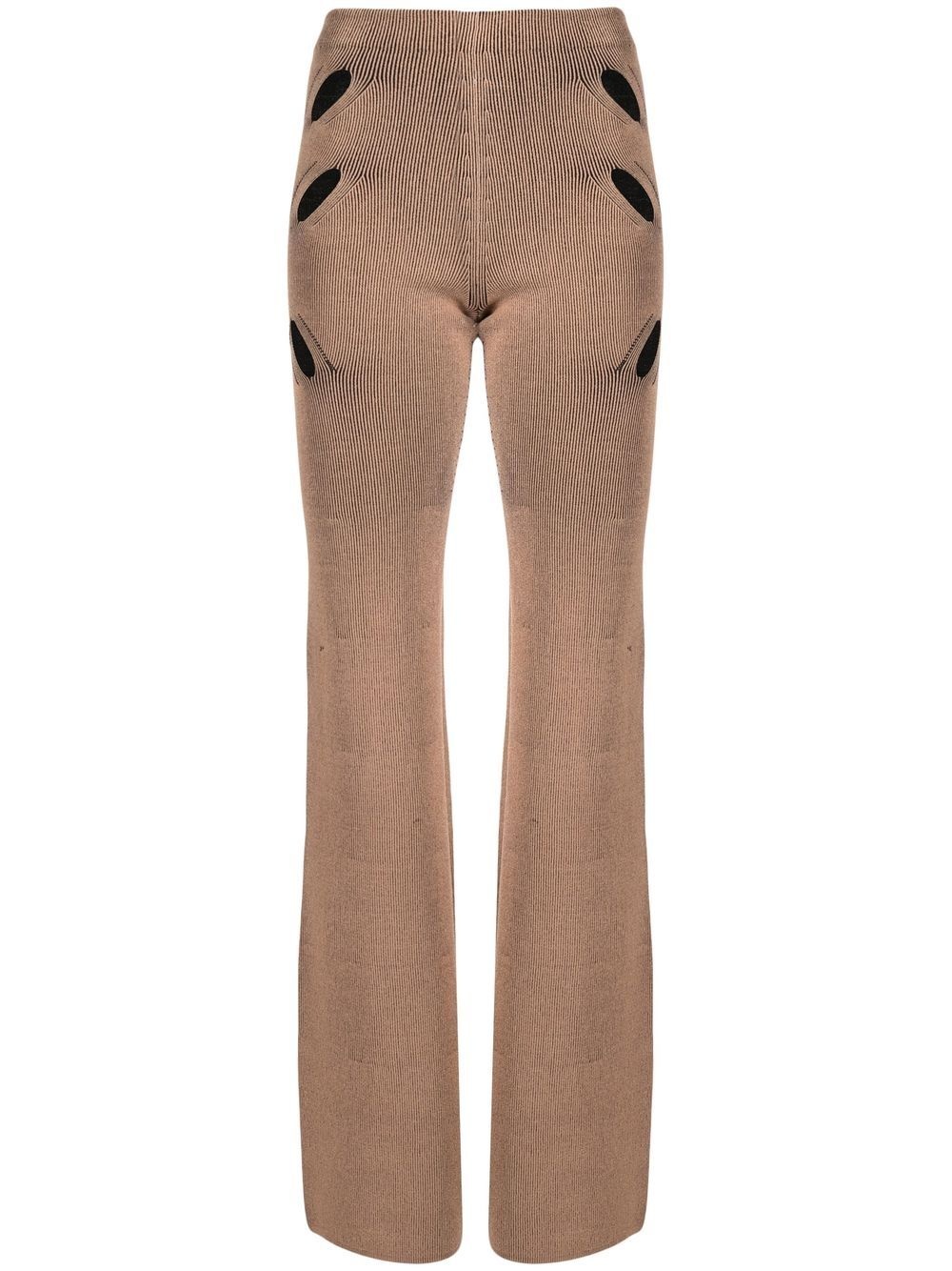 flared cut-out detail trousers - 1