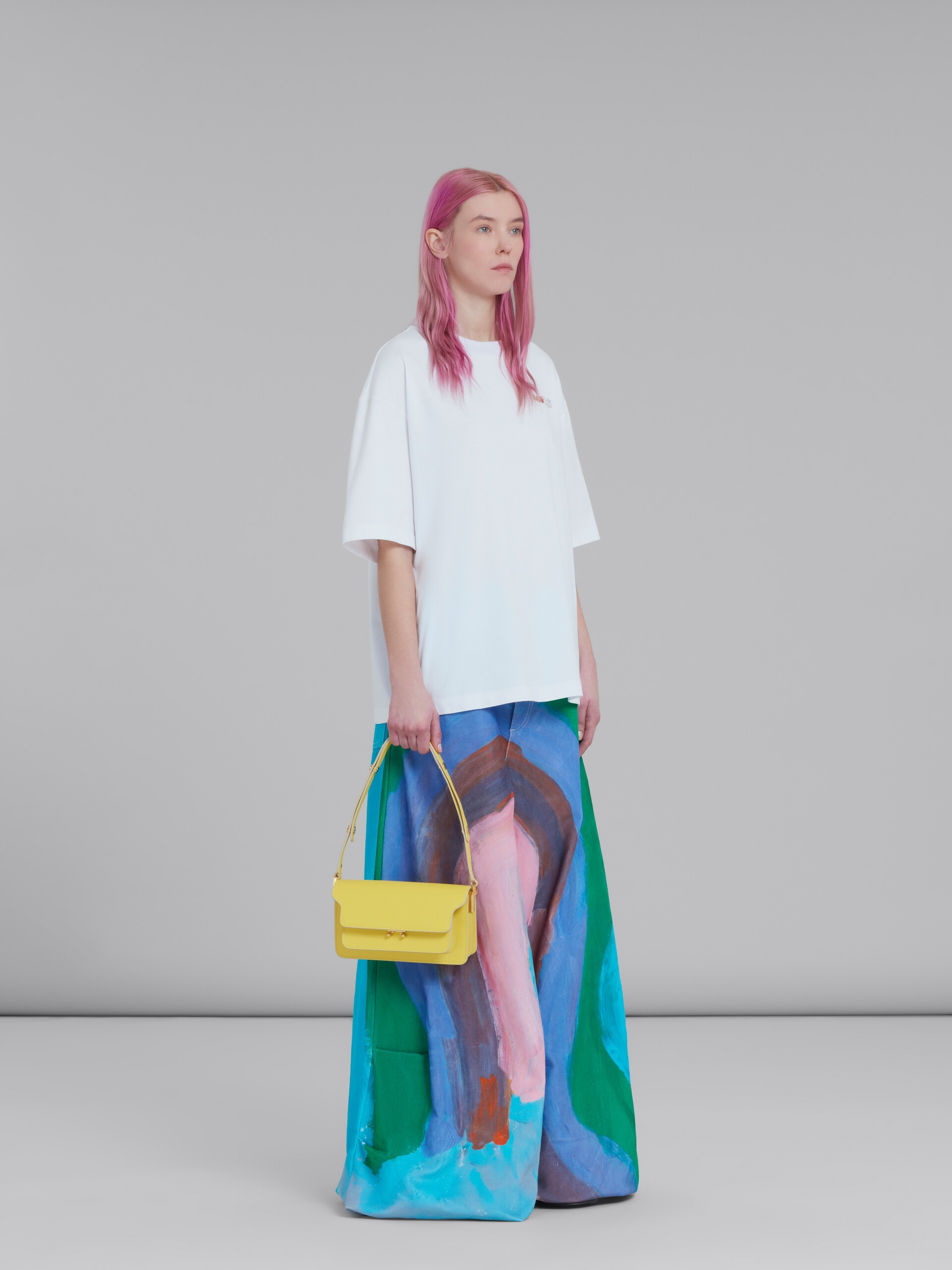 WHITE JERSEY T-SHIRT WITH BEADED MARNI LETTERING - 5