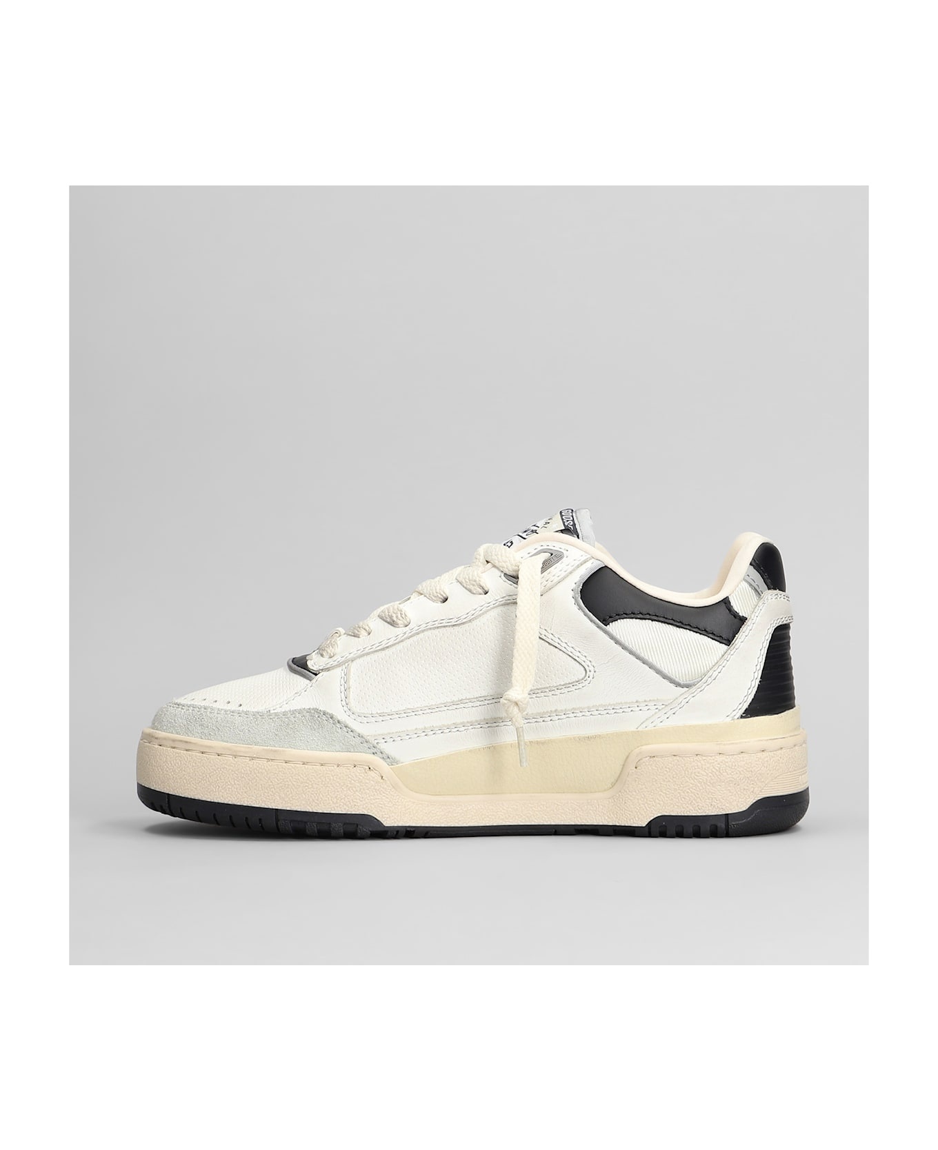 Forty 2 Sneakers In White Leather And Fabric - 3