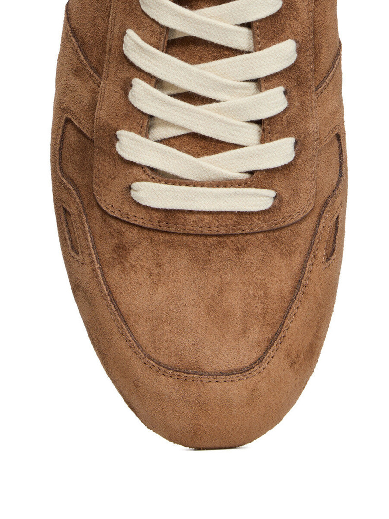 Leather-Trimmed Suede Sneakers Light brown 5