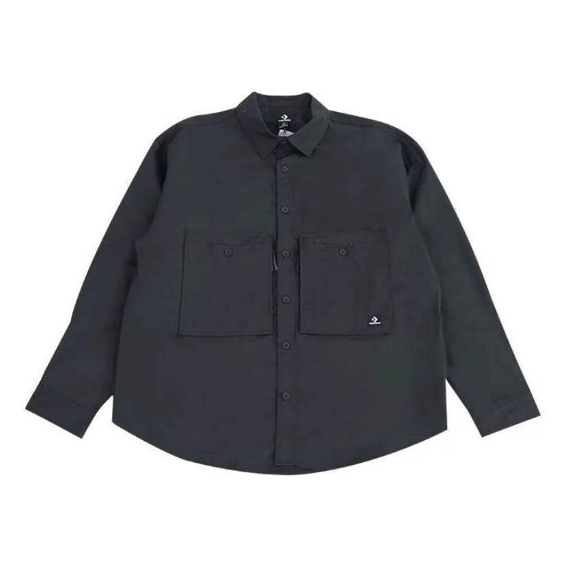 Converse Cotton Long Sleeve Shirt 'Black' 10027258-A01 - 1