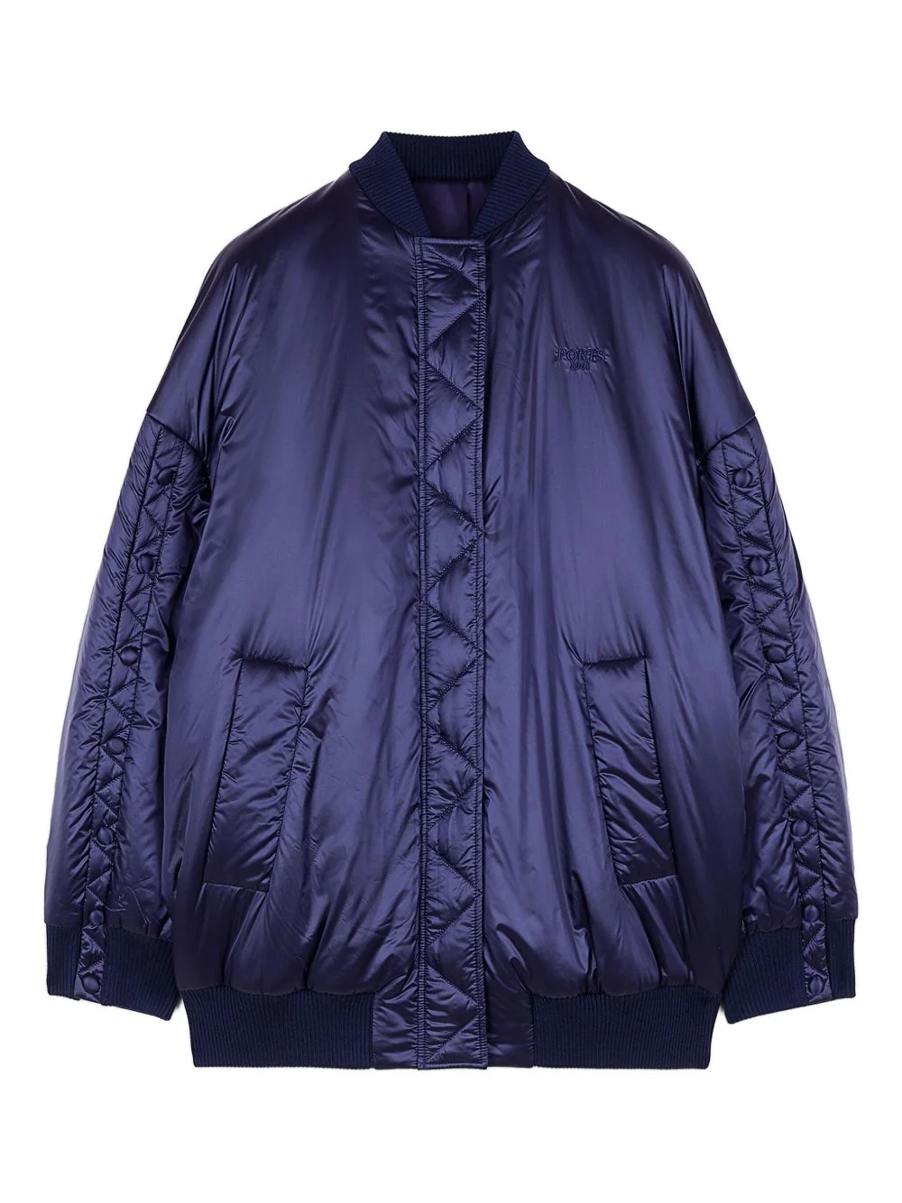 quilted snap-fastening bomber jacket - 1