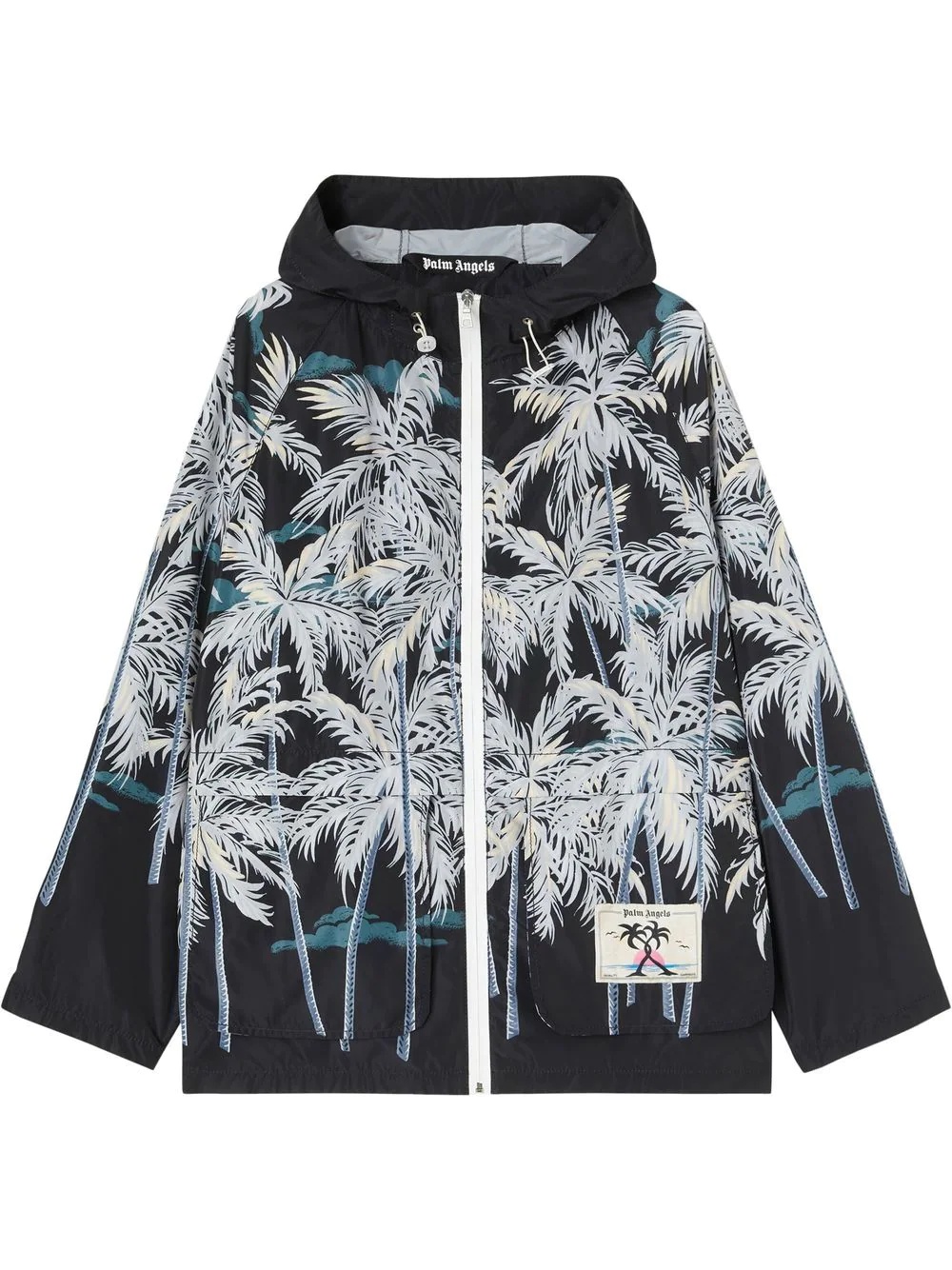 ALLOVER PALMS BAJA JKT BLACK OFF WHITE - 1