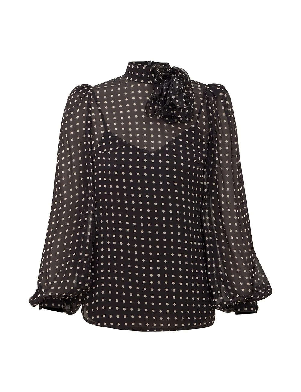 CLASH DOT DRAPE TIE TOP - 1