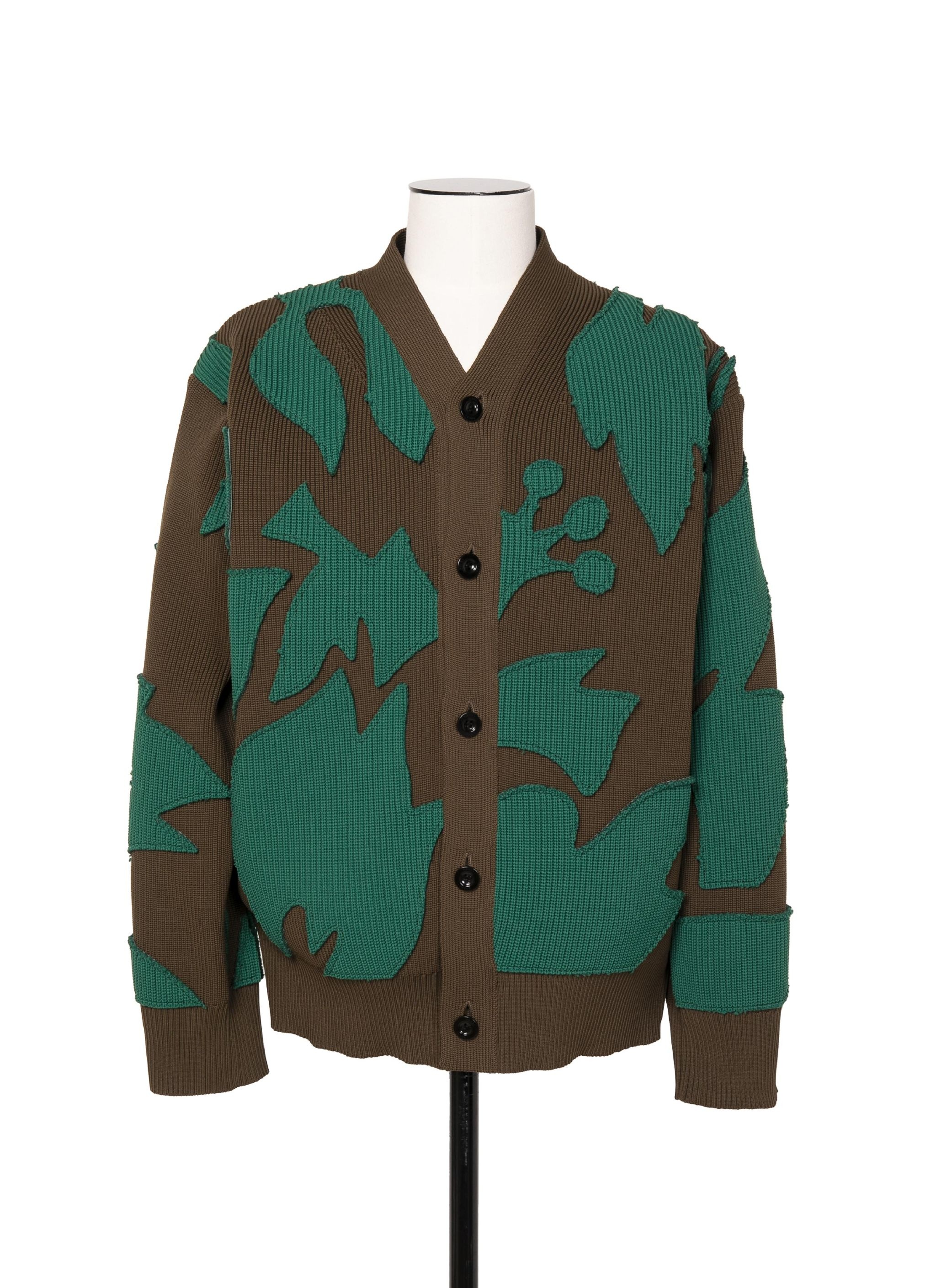 Floral Embroidered Patch Knit Cardigan - 1