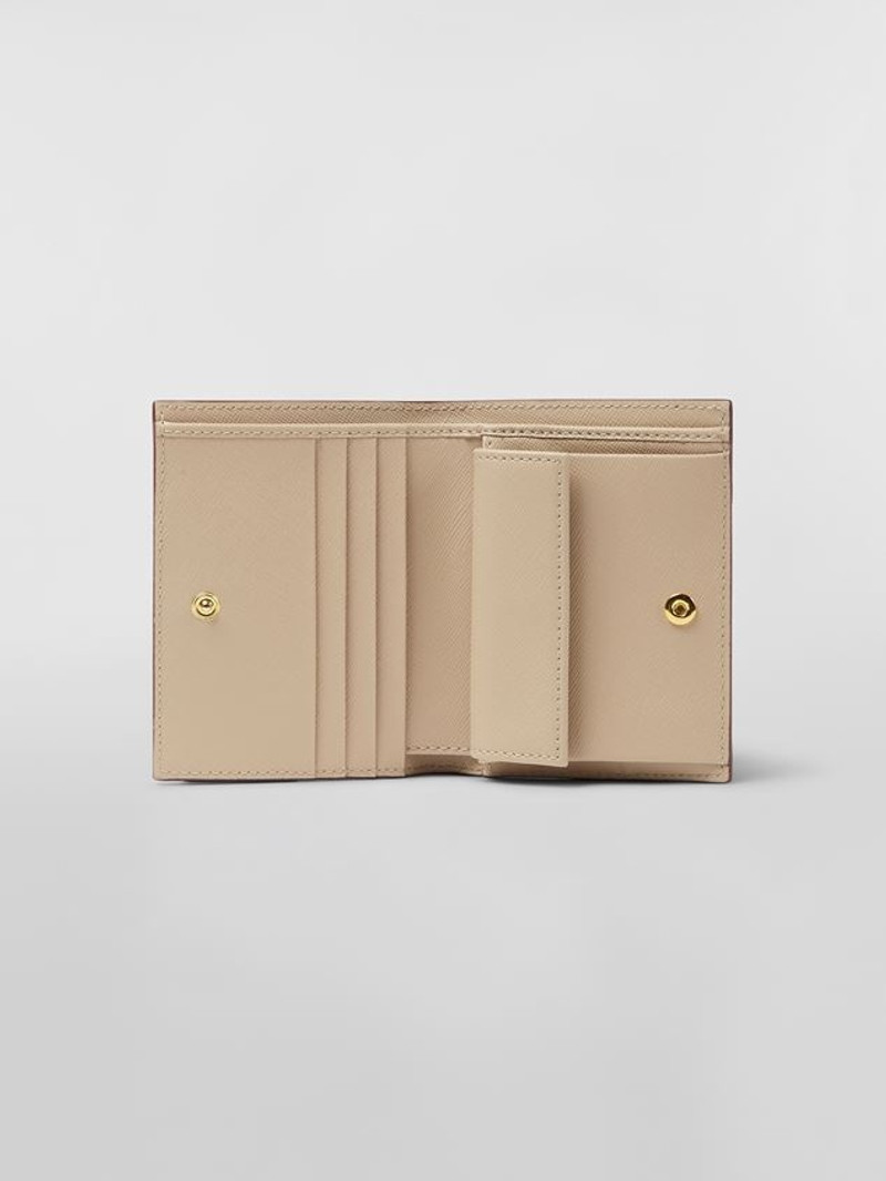 Marni BEIGE SAFFIANO LEATHER BI-FOLD WALLET outlook