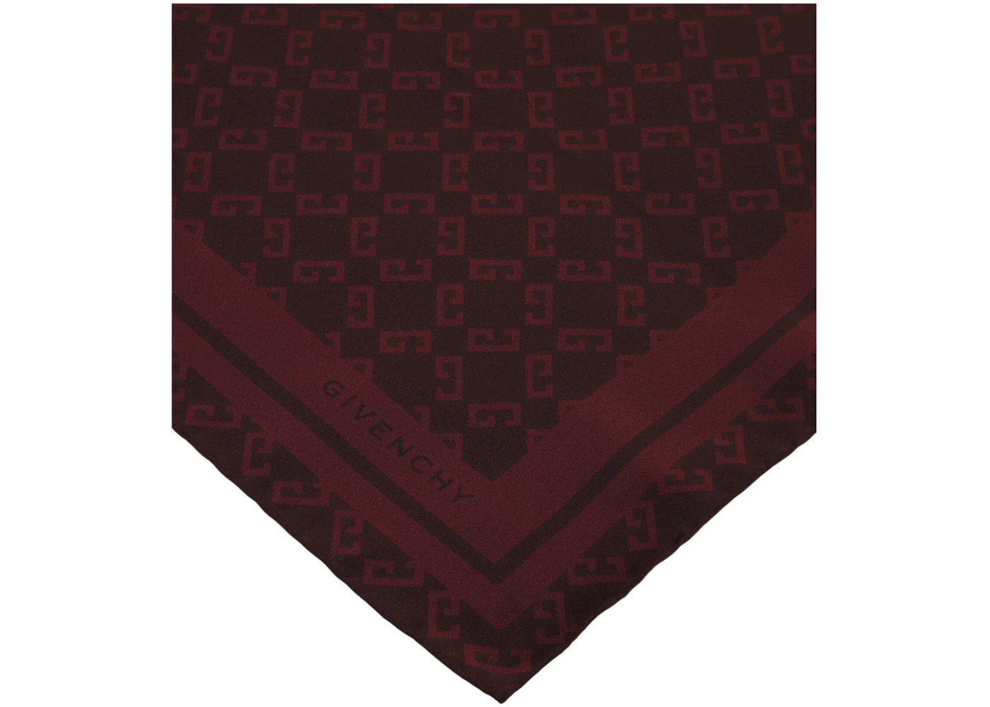 Givenchy Silk Monogram Scarf Burgundy - 2