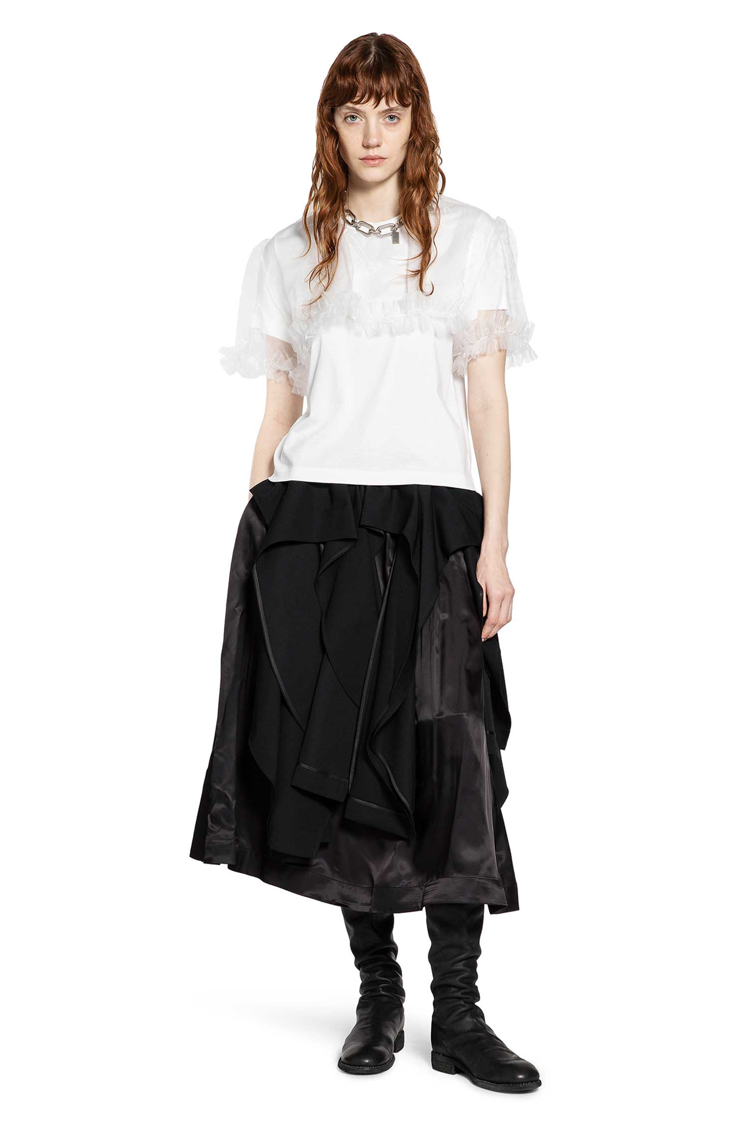 Deconstructed Wool Midi Skirt - 5