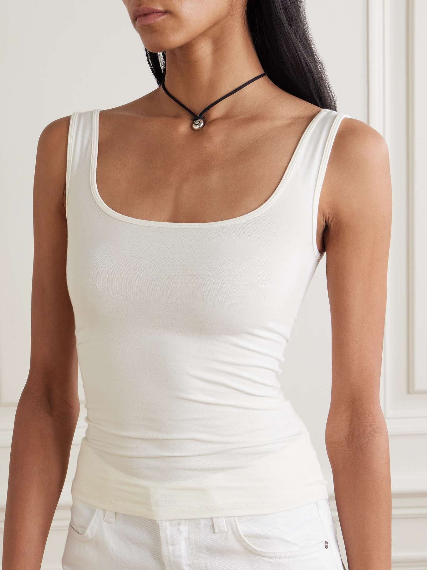 Cotton-blend jersey tank - Marble Unknown - 3