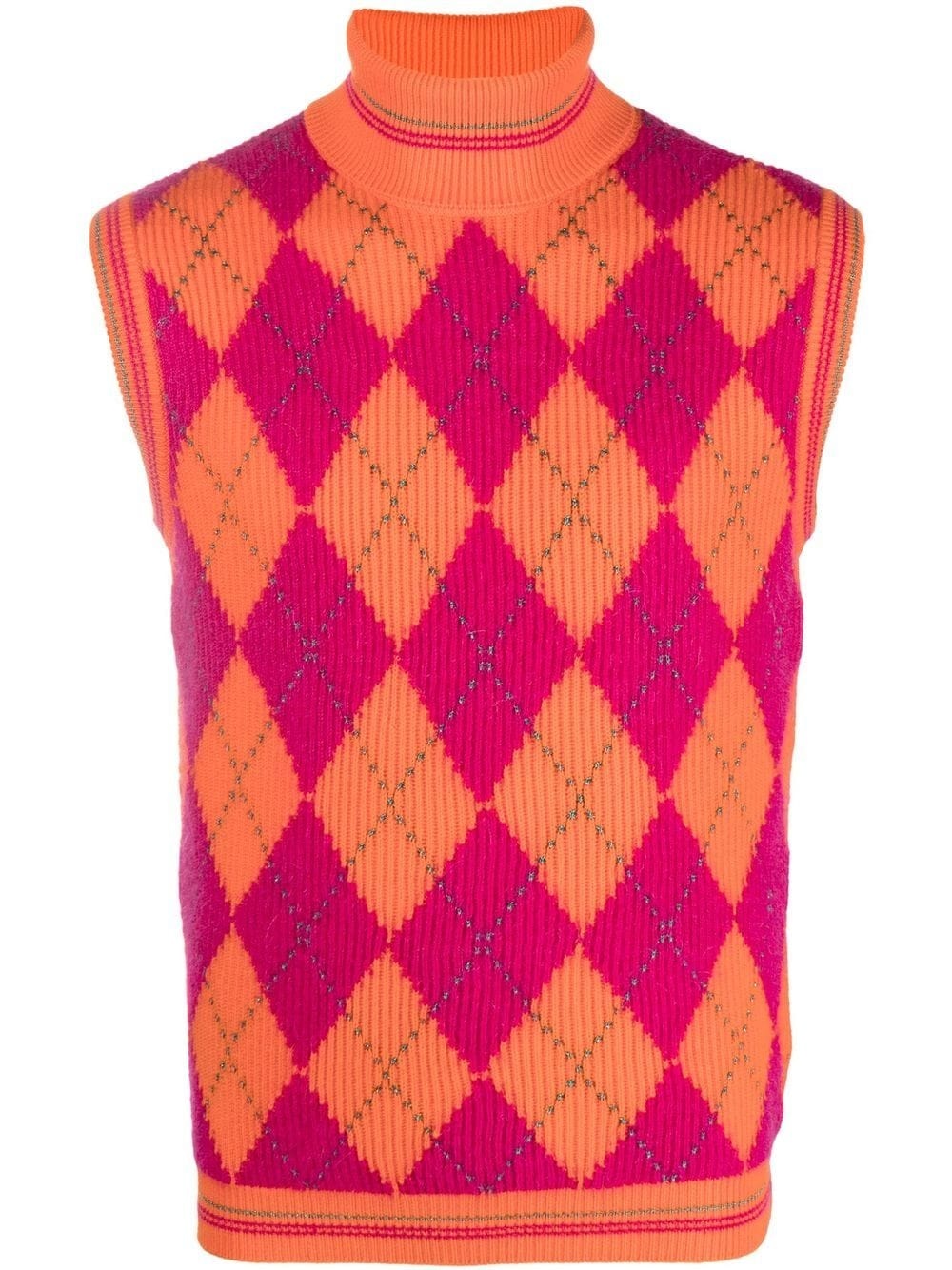 diamond knitted tank top - 1