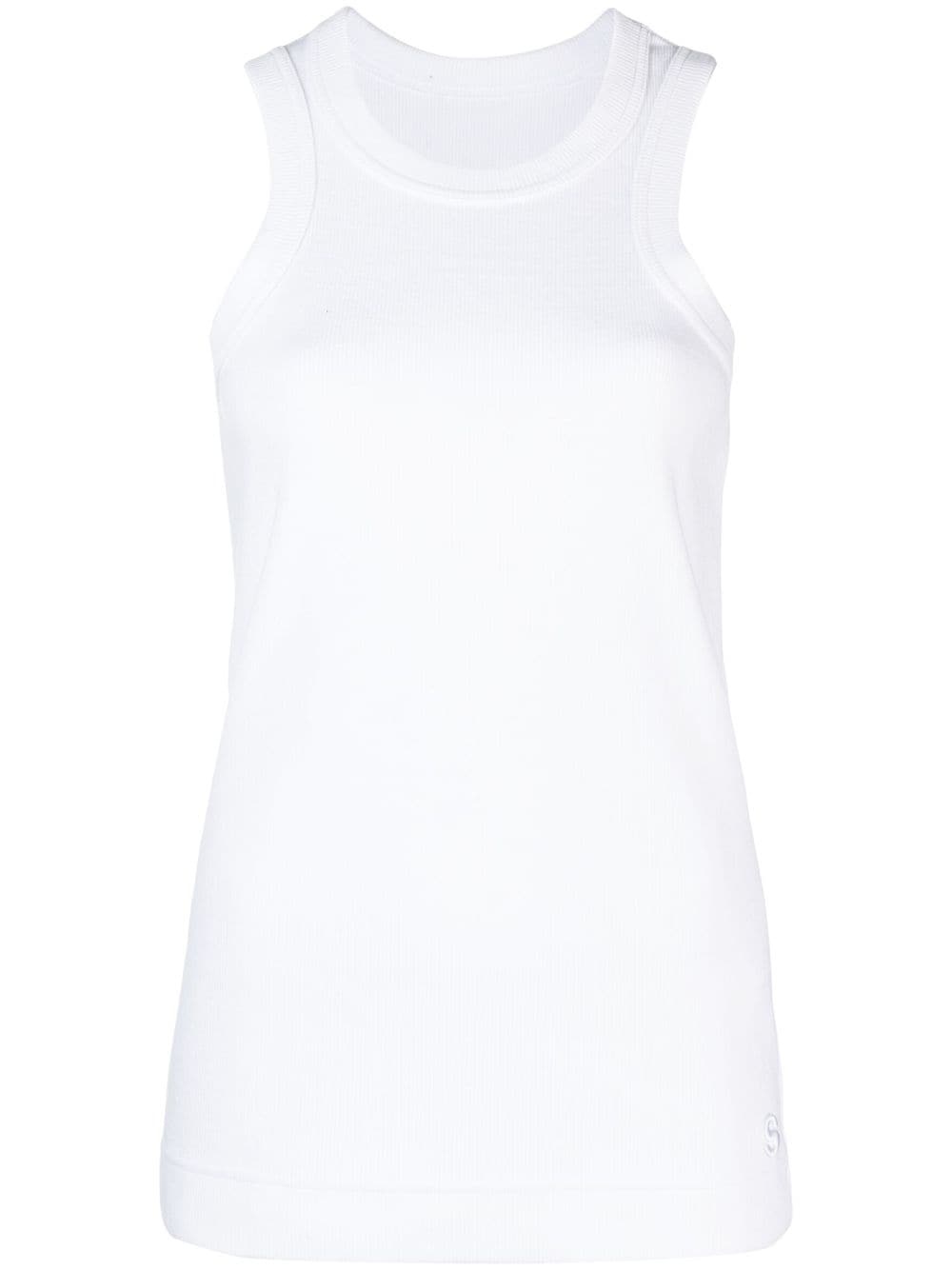 sleeveless ribbed tank top - 1