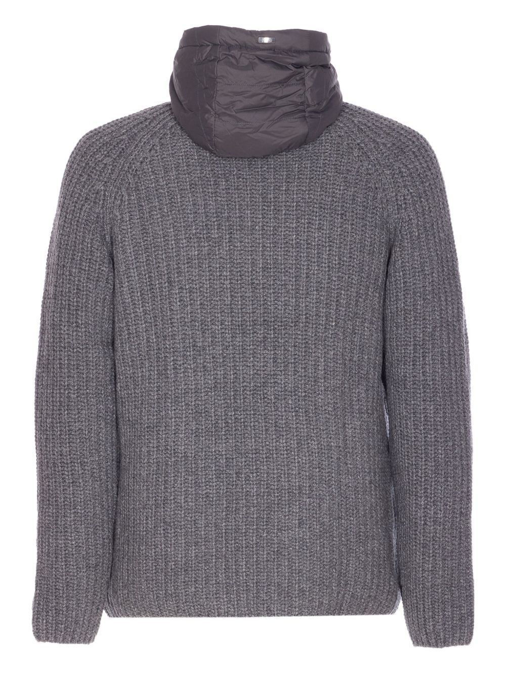 hooded knitted padded jacket - 2