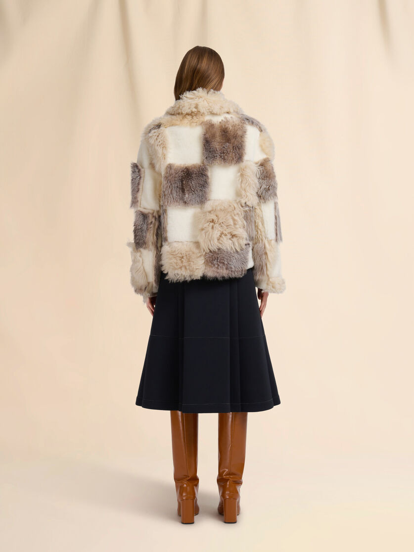CREAM MIXED SHEARLING JACKET - 3
