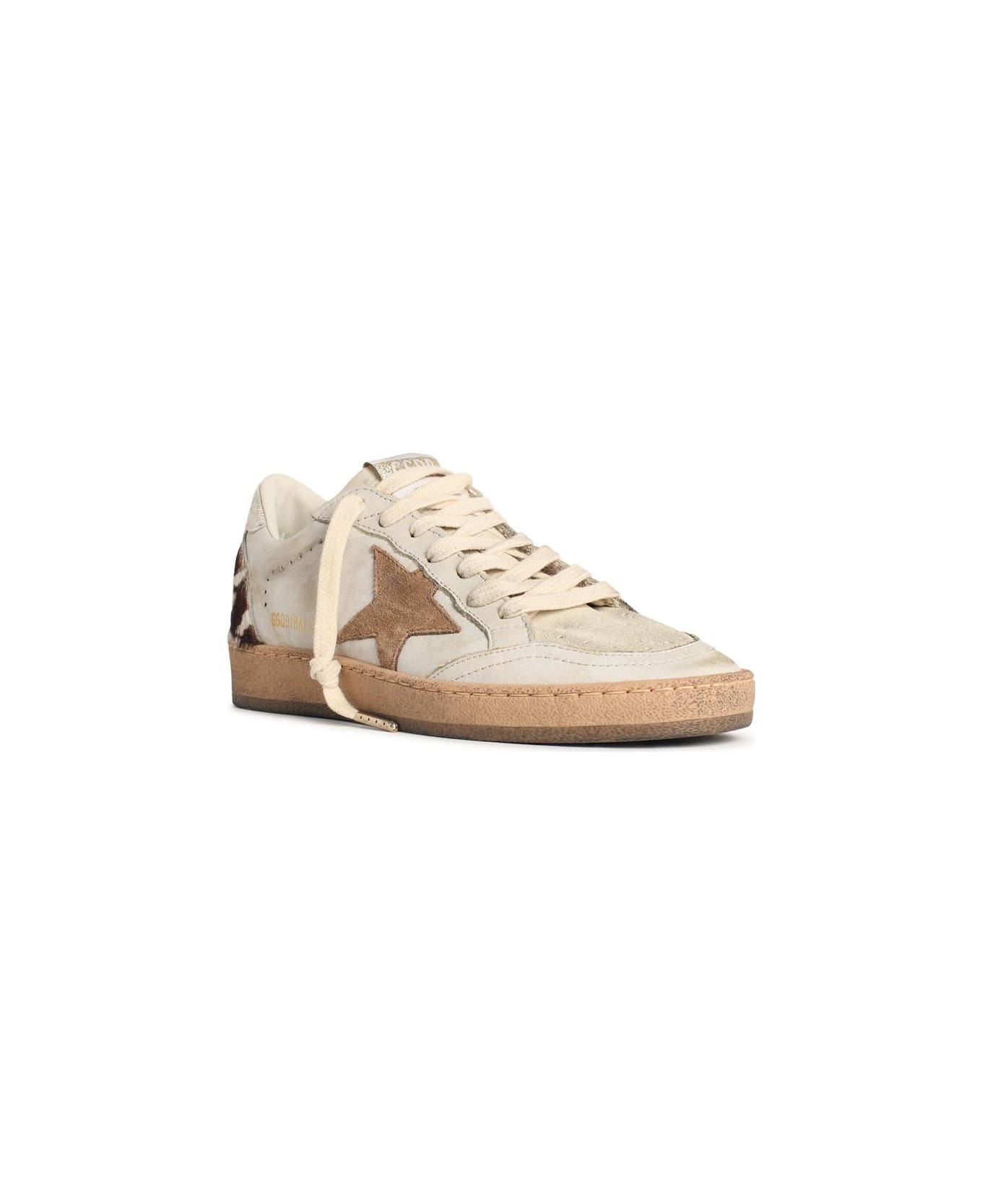 'ball Star' White Suede And Pony Leather Sneakers - 2