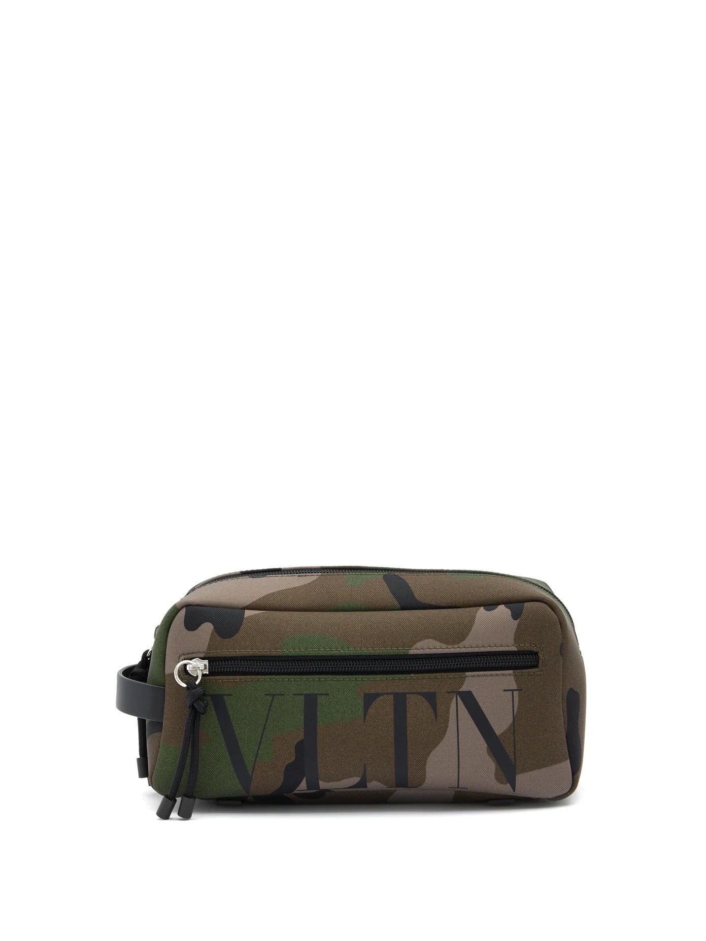 Logo-print camouflage-canvas washbag - 1