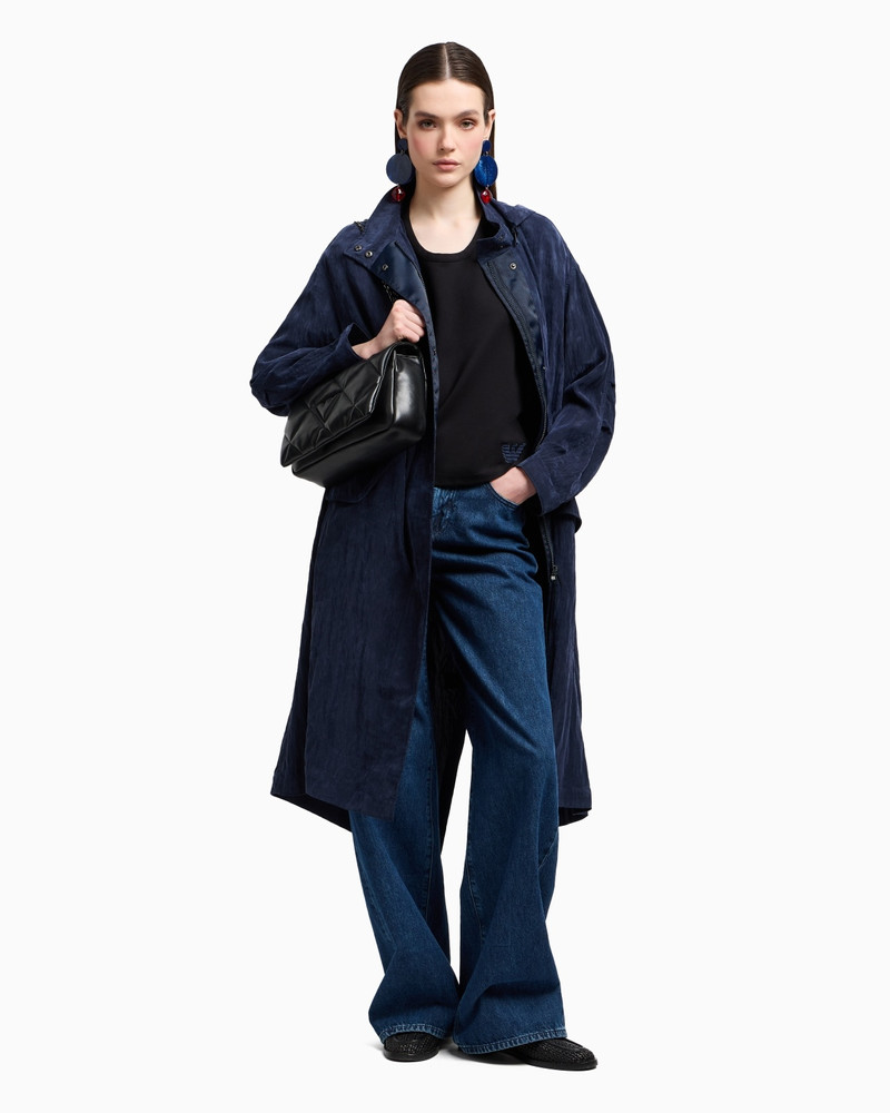 EMPORIO ARMANI J8B MID-RISE WIDE-LEG DENIM JEANS WITH ALL-OVER RHINESTONES outlook