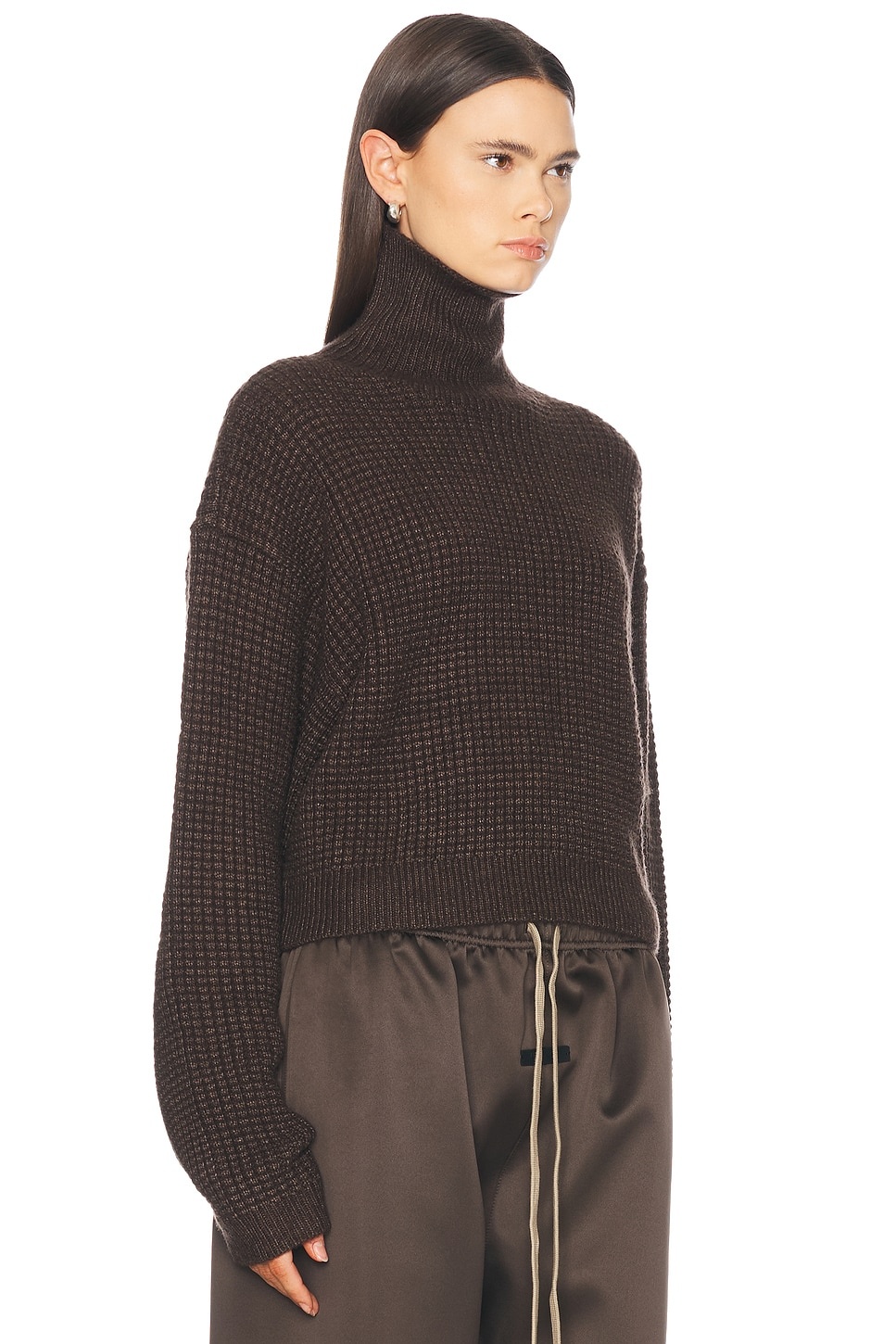 Cropped Turtleneck Sweater - 2