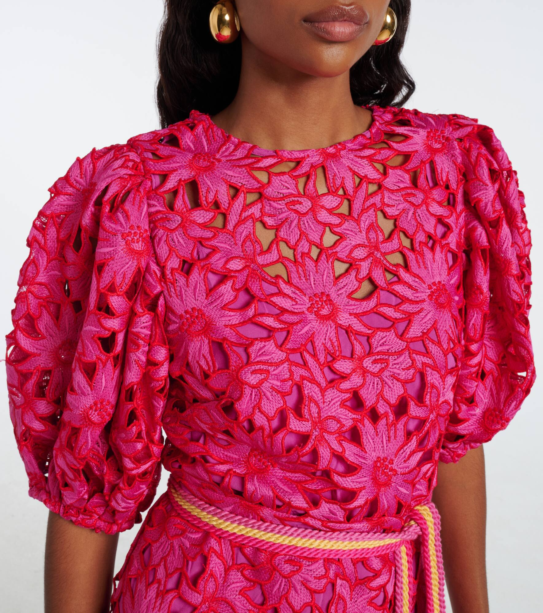 Belted lace minidress - 4