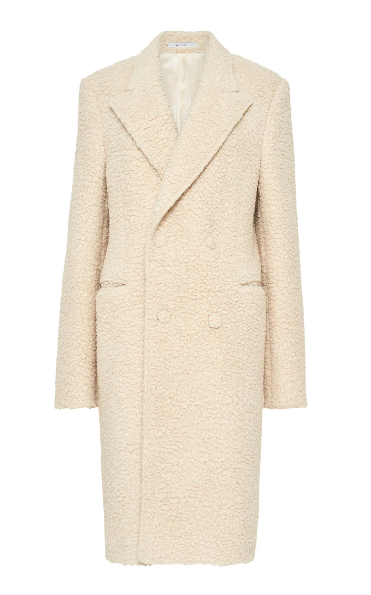 Mcaffrey Coat in Ivory Cashmere Silk - 1