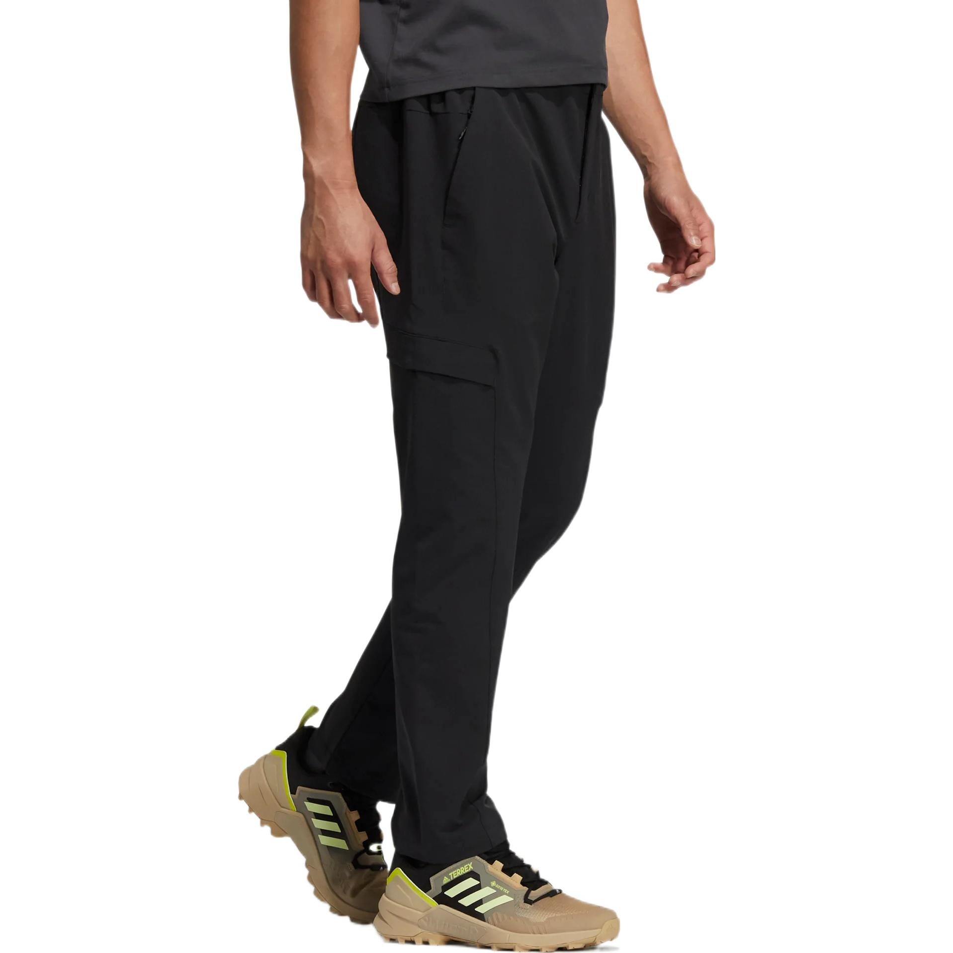 Men's adidas Solid Color Logo Printing Straight Sports Pants/Trousers/Joggers Black HE7379 - 4