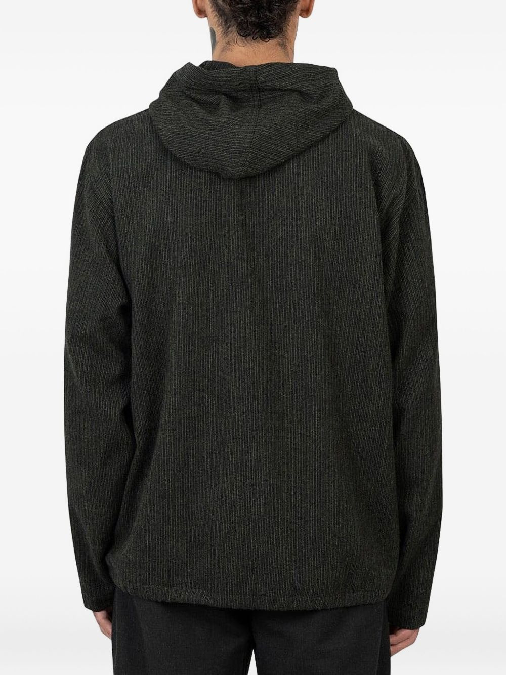 hooded stripe-pattern jacket - 3